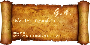 Gálfi Agenór névjegykártya